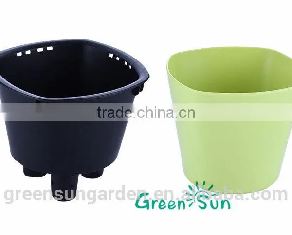 Hydroponic Bright Color Small Plastic Flower Pot for Home Garden Interior Christmas Decoration photo-5