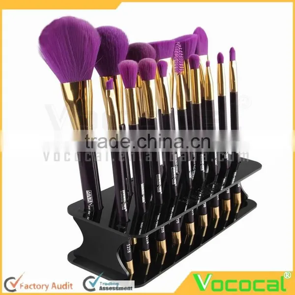15-Hole Acrylic Black Cosmetic Makeup Brush Toothbrush Shaped Brush Display Holder Stand Organizer photo-3