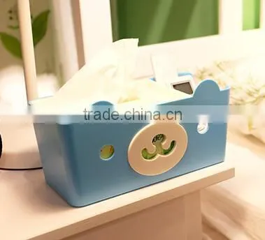 CY059 Multi-functional 4 Colors Tissue Box Cute Bear Paper Holder With Storage Grid photo-6
