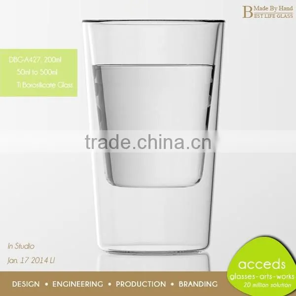 Double Insulated Clear / Color Borosilicate Thermo Cup photo-3