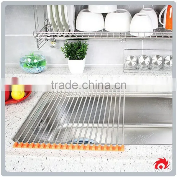 Storage Ideas Kitchen Sink Water Stainless Steel Foldable Dry Fruit Tableware Shelf Dish Drying Rack