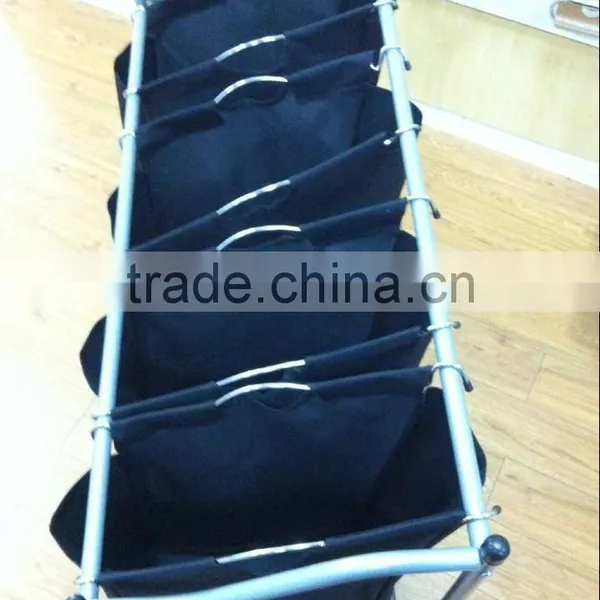 4 Compartments Chrome Laundry Sorter With Wheel photo-2