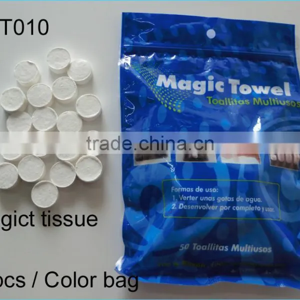 Zip Bag Packing Magic Coin Facial Tissue Compressed Tablet photo-5