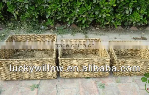 Homes Storage Handwoven Medium Tapered Straw Basket Weaving photo-2