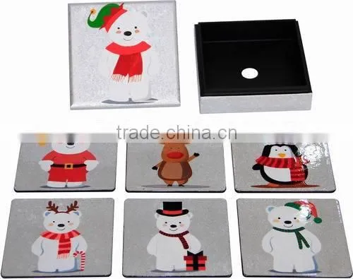 Lacquer Wooden Coasters/ Lacquered Coaster Set for Chrismast 2017 photo-5