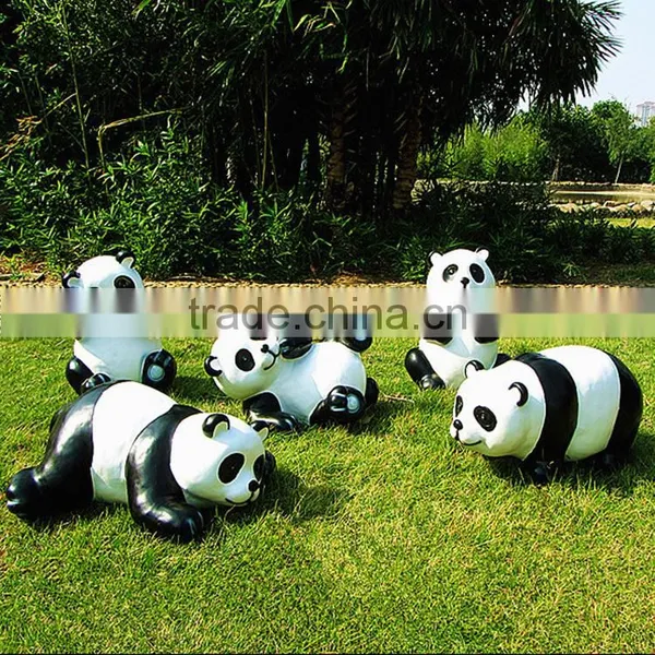 Resin Outdoor Animal Statues Fiberglass Garden Panda Statue for Sale photo-3