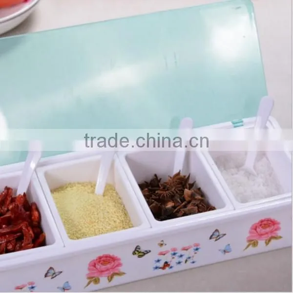 Kitchen Plastic Seasoning Box With 3&4 Girds/oem Plastic Seasoning Container/oem Kitchen Plastic Condiment Spice Box in ShenZhen photo-2