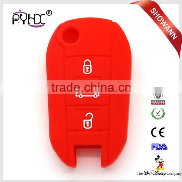 Colored Silicone Key Covers Silicone Key Cases Silicone Car Key Protector for Peugeot 3008 photo-4