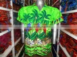 MACAU PARROT PALM TREE PRINT HALF SLEEVES HAWAIIAN SHIRT photo-4