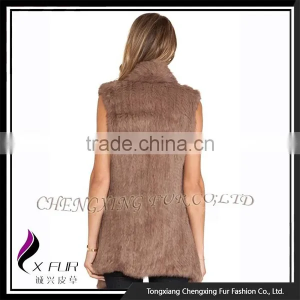 CX-G-B-271C Rex Rabbit Fur Flower Elegant Women Fur Fashion Girl Waistcoat photo-2