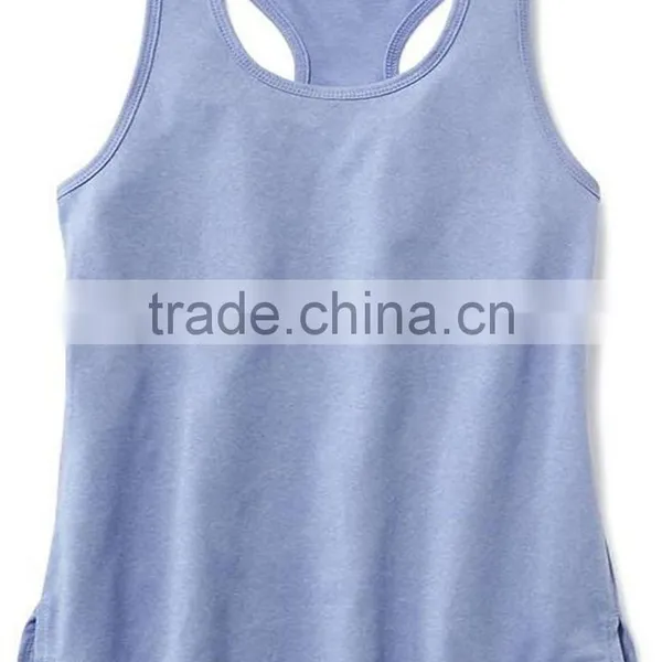 100% Ctn, S/J, 160 Gsm, Children Girls Tank Top With Side Slit