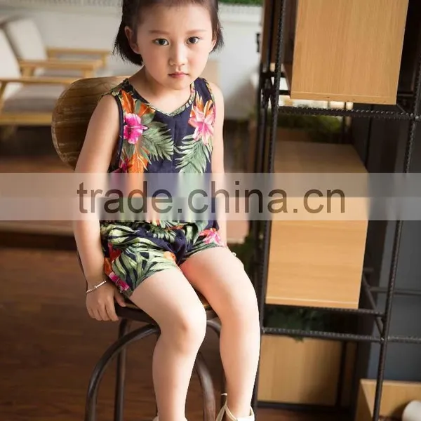 Fashion off Shouder 100% Viscose Set Summer Sleeveless Cloth Set Girl Shirt and Printed Flower Soft Handfeel Cloth photo-3