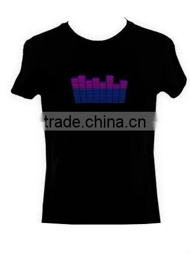 EL Flashing T-shirt EL Sound Activated Equalizer T-shirt