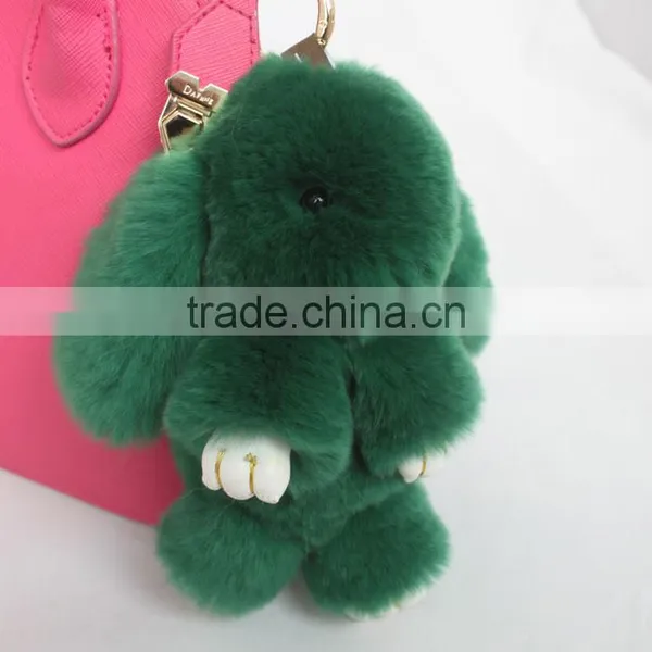 Myfur 2017 Hot Sale Lovely Rex Rabbit Fur Keychain for Bag photo-5