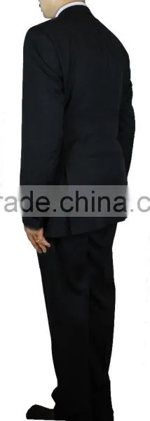NAAMS MEN'S WOOL 2 BUTTON 2 VENT SLIM FIT SUIT JACKET FLAT FRONT PANT CHARCOAL photo-3
