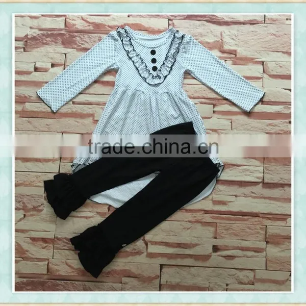 2017 Polka Dots Kurti Designs Baby Girls Long Sleeve Fall Outfit Real Picture OME Service photo-2