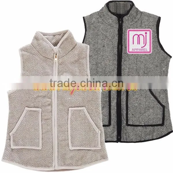FACTORY Wholesale Monogrammed Herringbone Vest photo-4