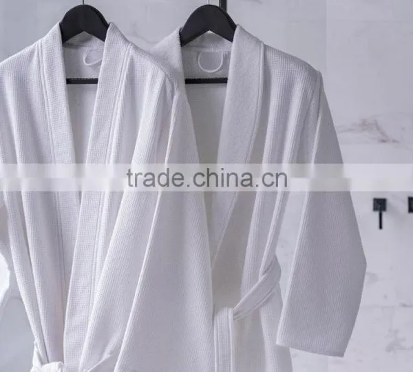 Wholesale Factory Cheap Hotel 100 Cotton Waffle Bathrobe photo-6