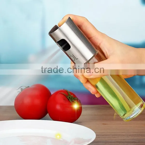 Hot Sale 100ml Oil Bottle, Stainless Steel and Glass Olive Oil Mist Spray Bottle photo-4