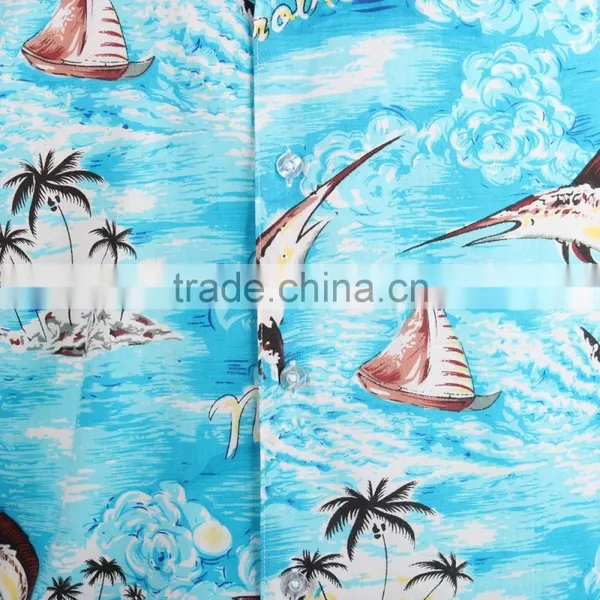Skyblue Wholesale Cotton Men Aloha Shirt Hawaiian Shirts photo-5