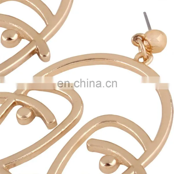 New Exaggerated Facial Hollow Big Human Face Dangle Gold Earrings IN STOCK! photo-6