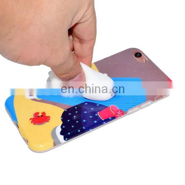 New 3D Cute Squishy Finger Pinch Case,hard PC + Soft TPU Hybrid Case,back Cover Case for IPhone 7 photo-3