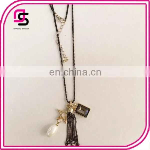 Women's Fashion Summer Hot Sale Trend Long Sweater Chain Necklace With Tassels