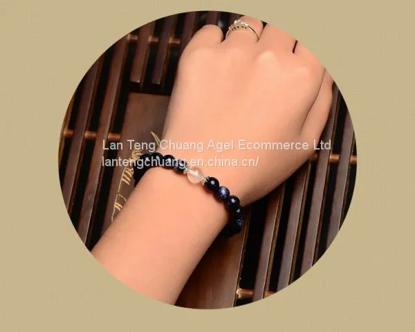 The Bright Sky Blue Stone Accessories Jewelry Bracelets Korean Natural Crystal Bracelet. photo-2