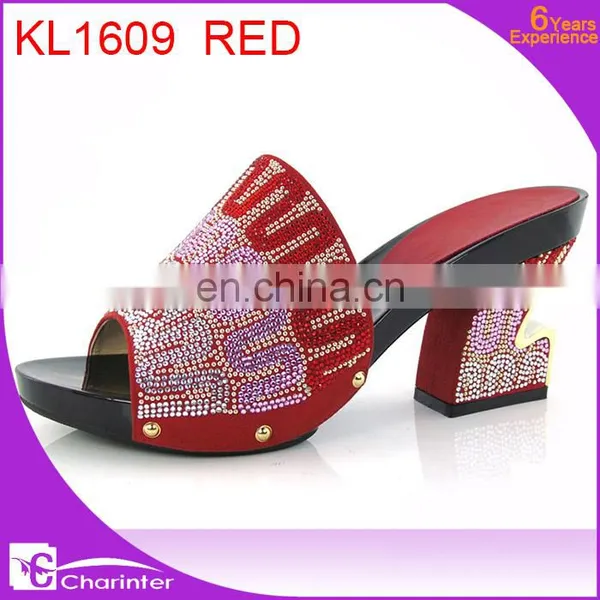 Royal Blue Italian Ladies Shoes African Slipper Ladies Paty Shoes High Heel Slipper photo-3