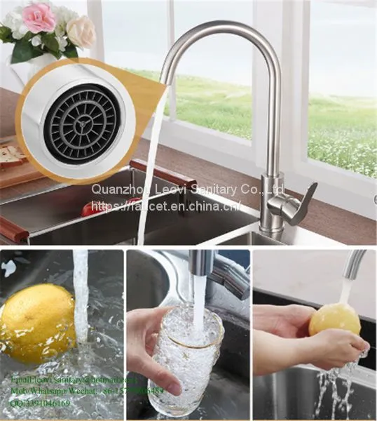 Promotion Solid 304 Stainless Steel Hot and Cold Kitchen Faucet Sink Mixer Tap With Aerator Sink Faucet photo-5