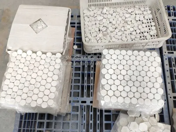 Мозаика из белого мрамора Carrara White