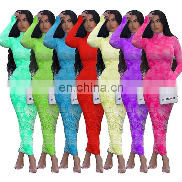 New Fashion Summer Women Long Maxi Dress Tie-dye Print Party Night Club Elegant Street Street Wear Bandage Dresses Vestidos photo-2