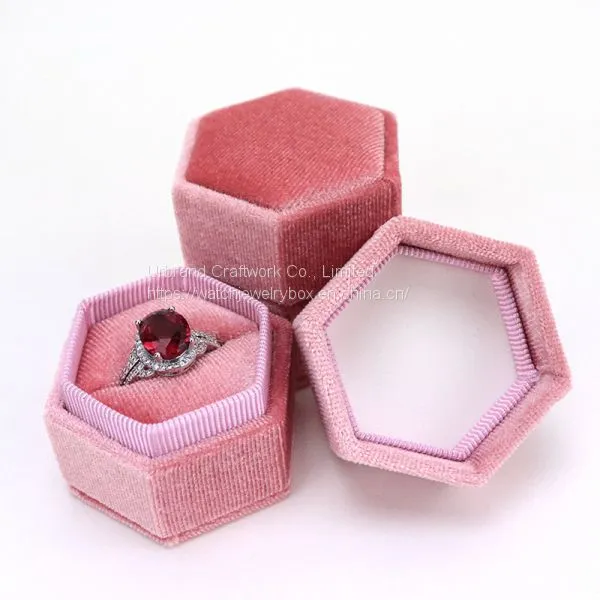 Custom Luxury Paper Cardboard Jewelry Gift Box Velvet Wedding Ring Box For Sale photo-2