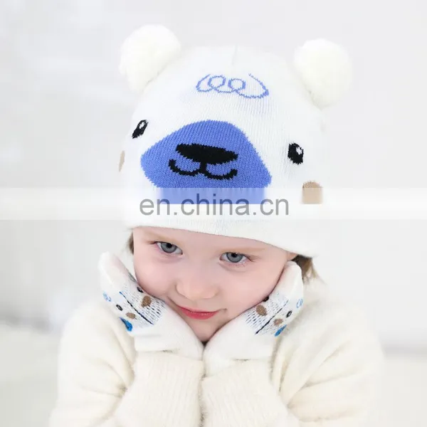 Kids Winter Beanie Hat Gloves Set photo-3
