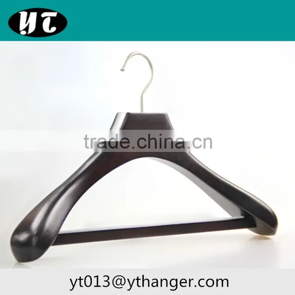 CY-651custom Garment Wooden Cloth Hanger Wooden Suit Hanger With Trousers Clips photo-5