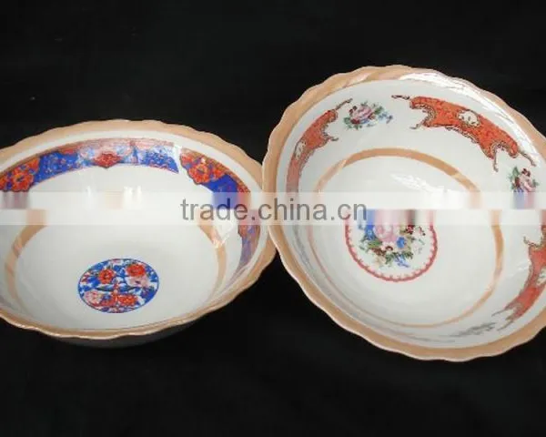 Round Porcelain Japanese Rice Bowls, Enamel Bowl, Ceramic Soup Bowl photo-3