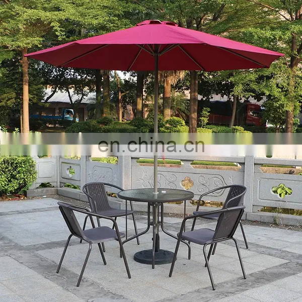 Modern Luxury Outdoor Sets Patio Rattan Furniture Folding Dining Table Set Rattan Table and Chairs Set With Umbrella photo-2