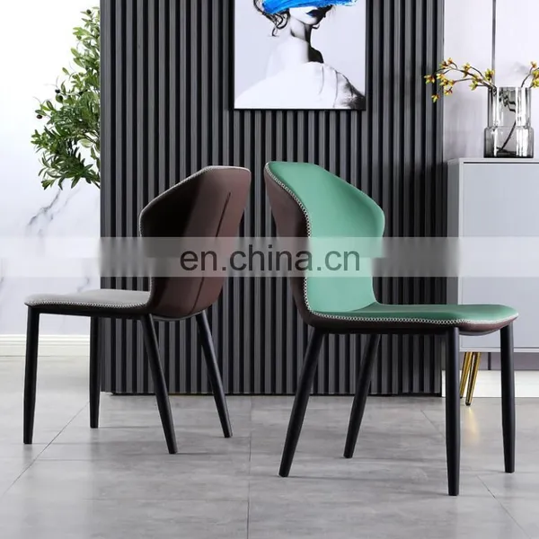 Nordic Restaurant Modern Upholstery Fabric Leather Dining Chairs for Sale photo-4