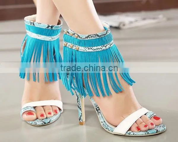 C89232A New Fashion Lady High Heel Shoes Women Tassel Shoes photo-3