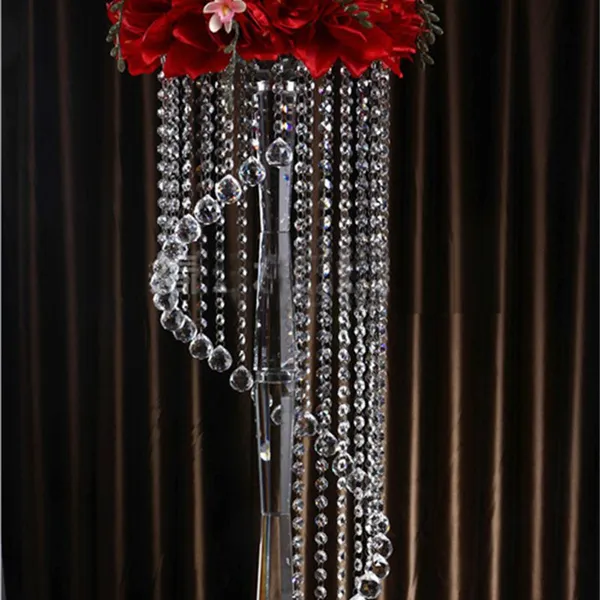 Wholesale Crystal Column Flower Stand Chandelier Candelabra Table Centerpiece For Wedding Decoration