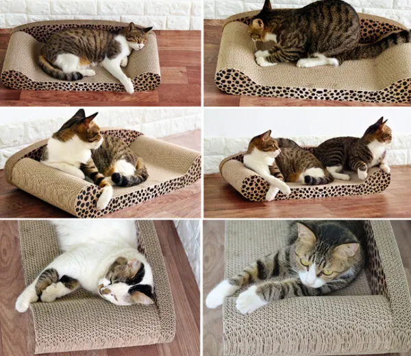 MEOW LOVE Custom 24 Inch Cat Scratcher Cardboard Sofa Extra Large Size Cat Scratcher for Indoor Cats photo-3