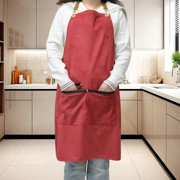 Suede Fabric Any Size Coffee Kitchen Chef Custom Apron for Restaurants