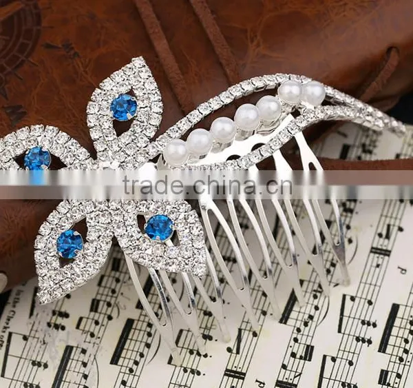 Cheap and High Quality Korea Style Plated Flower Bridal Hair Comb Accessory photo-3