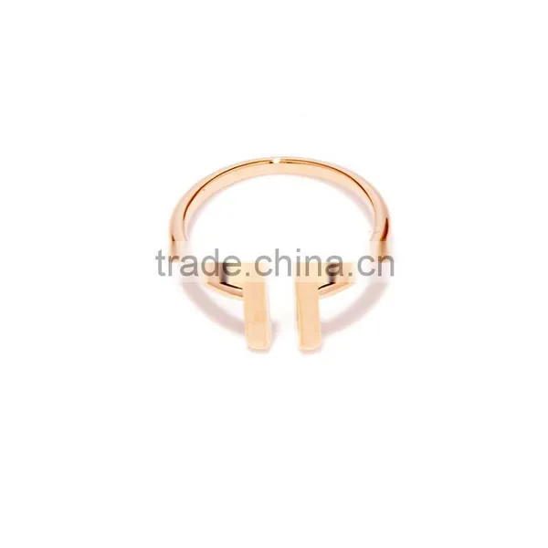 Vogue Ladies Jewlery Midi Silver Band Open Double Bar Band Ring New 2016