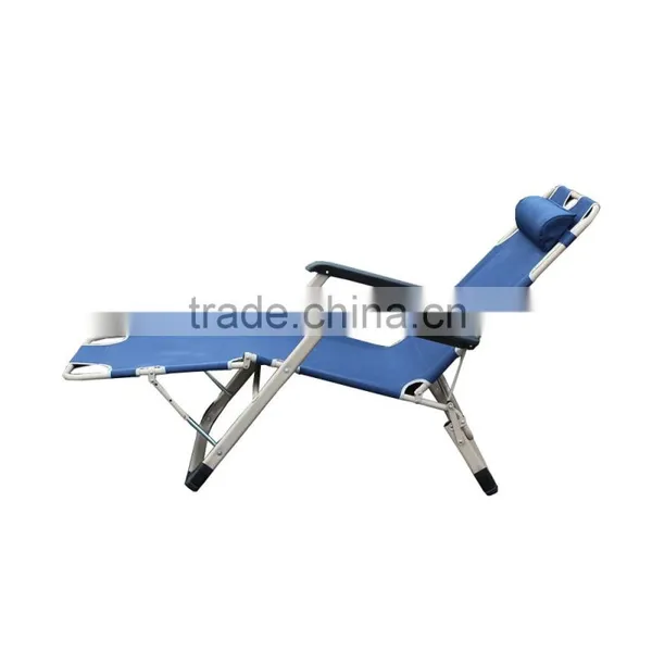 Two Use Portable Sleeping Folding Recliner Folding Footrest Beach Lounge Chair photo-4
