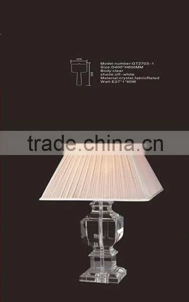 Led Light Crystal Table Decoration&light up Bar Table With Beige Fabric Shade