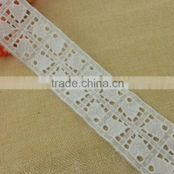 Cotton Fabric Base Emboridery Lace for Ladies Top Neckline -- H1660 photo-2