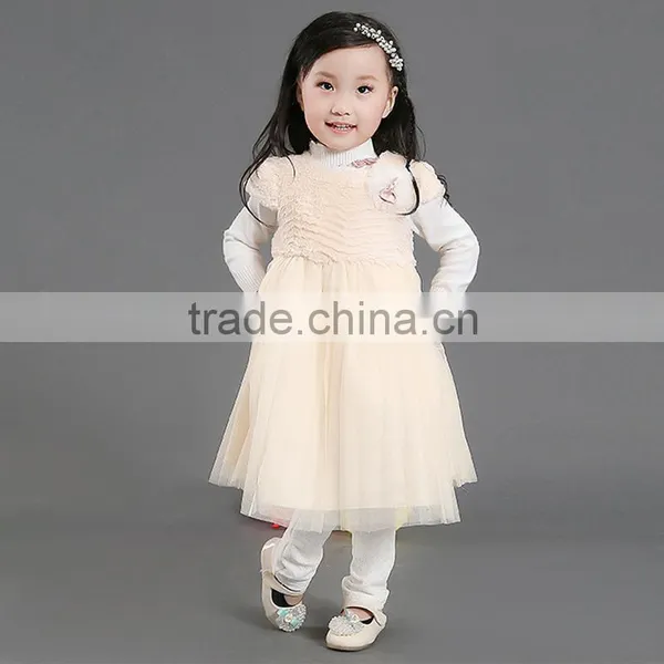 Wholesale Best-selling Short Sleeve Fur Winter Party Dress for Girls 4-12y