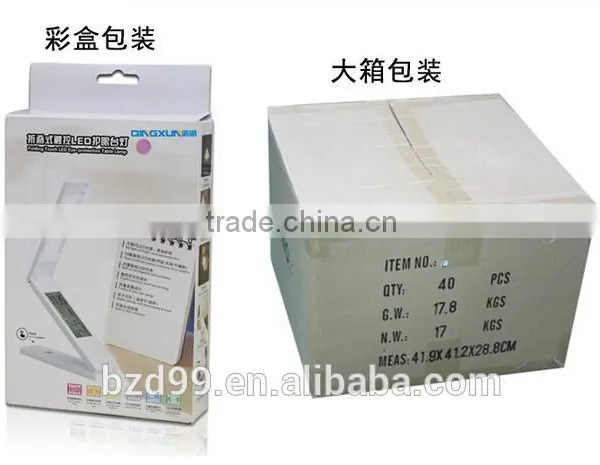 USB Port Recgargeable Flexible Folding LED Desk Lamp With Calendar Timer Temprature and Alarm Clock Functions photo-6