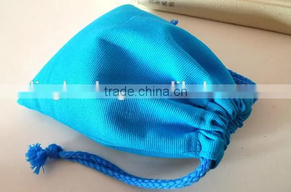 Wholesale Blue Color Canvas Drawstring Gift Packing Bag photo-3